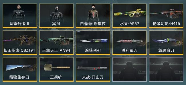 暗区突围库存价值1.4M 6近战武器 3金套装 4金枪皮 信誉5级 大师
