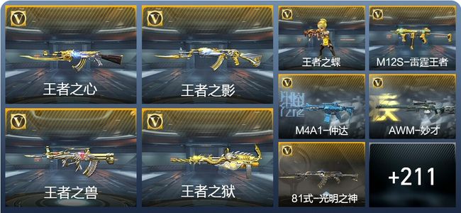 穿越火线：枪战王者V6 10王者武器 220英雄武器 6英雄角色 362万化 枪王SSS