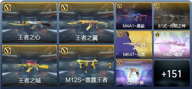 穿越火线：枪战王者V7 7王者武器 166英雄武器 6英雄角色 382万化 枪皇SSS