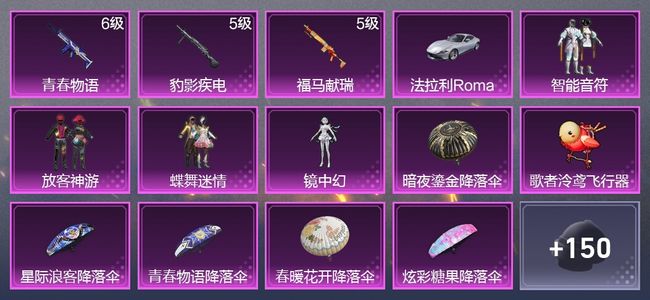 和平精英1载具 3升级枪 4粉装 2尾迹 100枪皮 64套装 30080热力 4印记 星钻