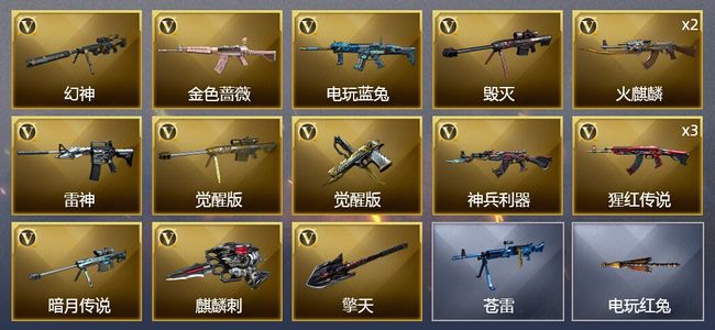 穿越火线（CF）16V武器 9皮肤 可排位 精英