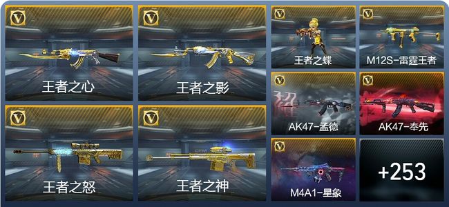 穿越火线：枪战王者V8 15王者武器 280英雄武器 596万化 枪皇S