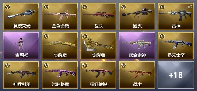 穿越火线（CF）1王者武器 1炫金武器 30V武器 10皮肤 可排位 新锐