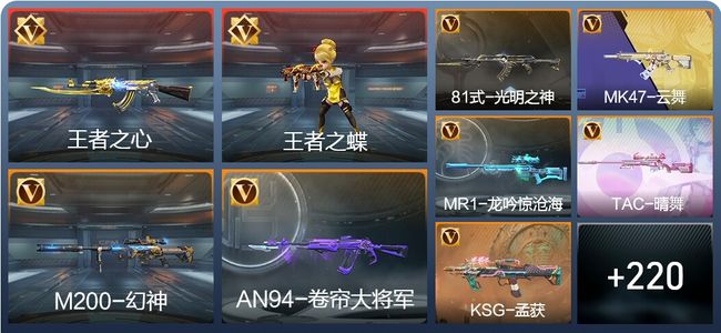 穿越火线：枪战王者V5 10王者 229英雄武器 4英雄角色 403万化 专家S