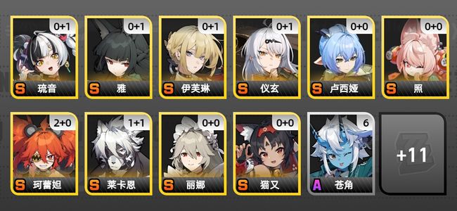 绝区零18黄 13角色黄 10S角色 5S音擎 3S邦布 女主 56