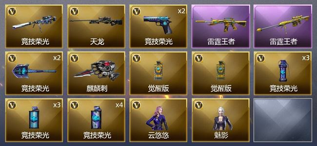 穿越火线（CF）2王者武器 19V武器 2V角色 1皮肤 可排位 宗师