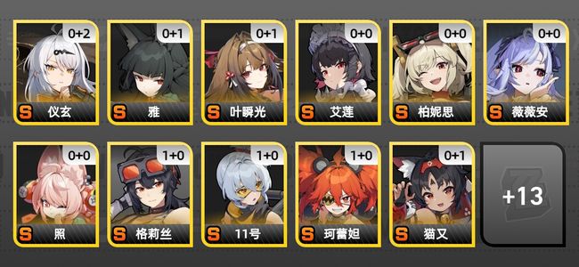 绝区零21黄 15角色黄 12S角色 5S音擎 7S邦布 女主 57