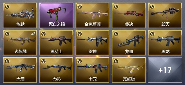 穿越火线（CF）2王者武器 1炫金武器 25V武器 1V角色 11皮肤 可排位 传奇