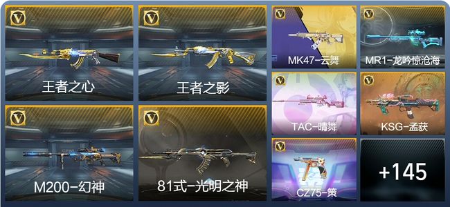 穿越火线：枪战王者V3 6王者武器 168英雄武器 2英雄角色 249万化 枪王SSS