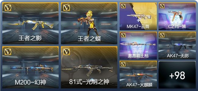 穿越火线：枪战王者V6 2王者武器 107英雄武器 4英雄角色 252万化 专家