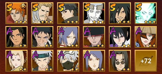 火影忍者V14 30S忍 60A忍 231忍 4168S碎片 21通灵 1000W战力 前50名 上忍