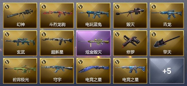 穿越火线（CF）1炫金武器 13V武器 4皮肤 可排位