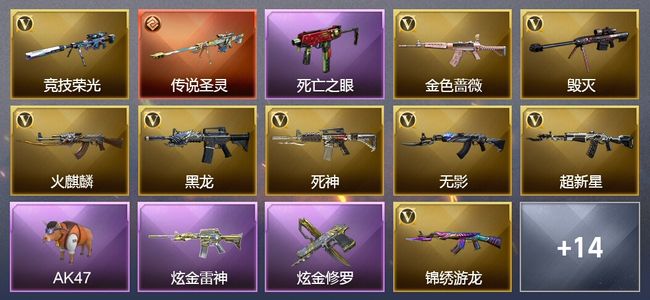 穿越火线（CF）1传说武器 2炫金武器 26V武器 10皮肤 可排位 传奇