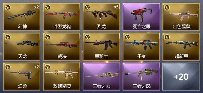 穿越火线（CF）2王者武器 3炫金武器 36V武器 1V角色 11皮肤 可排位 枪王