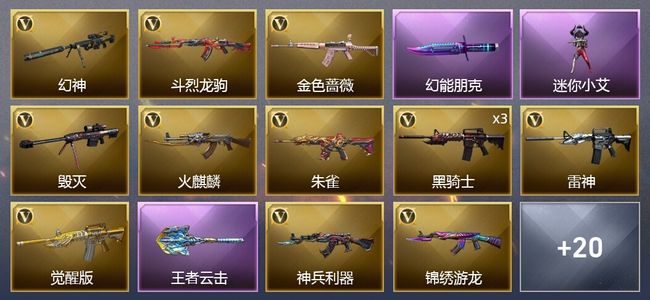 穿越火线（CF）1王者武器 30V武器 10皮肤 可排位