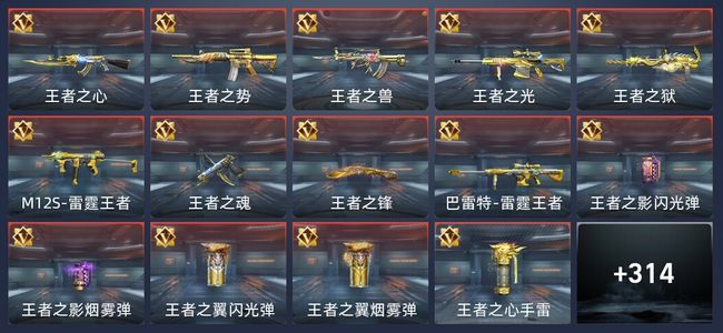 穿越火线：枪战王者V8 26王者 314英雄武器 14英雄角色 519万化 枪神