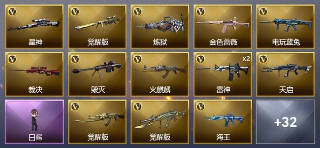 穿越火线（CF）44V武器 2V角色 14皮肤 可排位