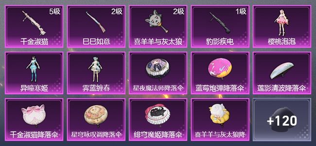 和平精英4升级枪 3粉装 78枪皮 60套装 24832热力 皇冠