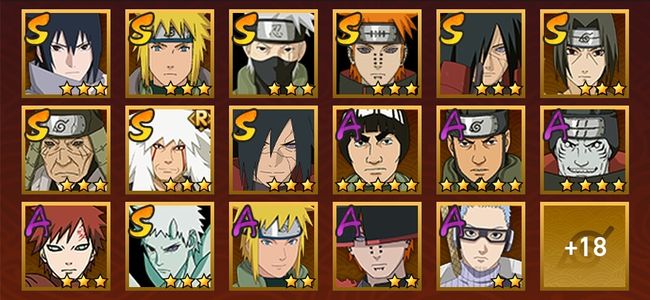 火影忍者V6 10S忍 25A忍 123忍 1296S碎片 14通灵 500W战力 前1000名 中忍