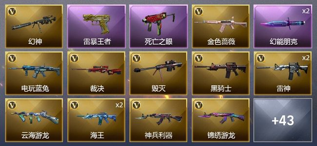 穿越火线（CF）5王者武器 34V武器 19皮肤 可排位 枪王