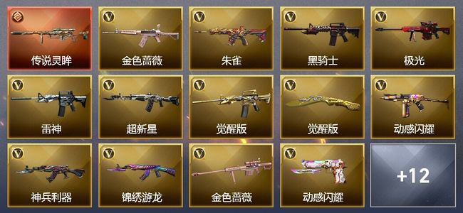 穿越火线（CF）1传说武器 1王者武器 20V武器 8皮肤 可排位 新锐