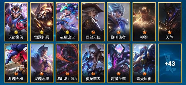 英雄联盟手游（lol手游）3神话 10传说 18史诗 56皮肤 90英雄 钻石