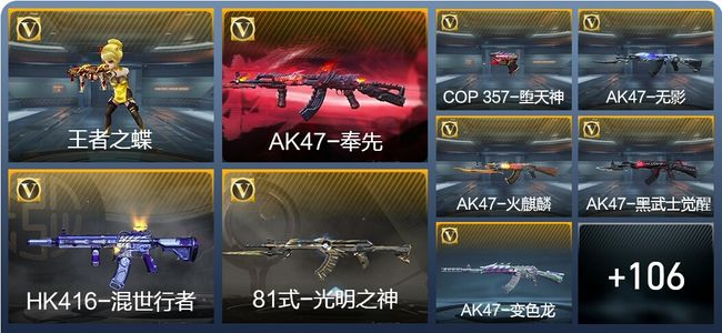 穿越火线：枪战王者V6 6王者武器 128英雄武器 4英雄角色 284万化 枪王S