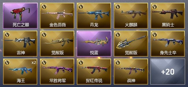 穿越火线（CF）1王者武器 28V武器 9皮肤 不可排位 传奇