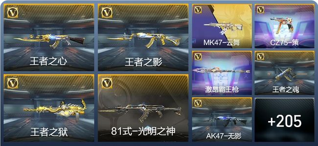 穿越火线：枪战王者V4 6王者武器 214英雄武器 8英雄角色 371万化 枪王SSS