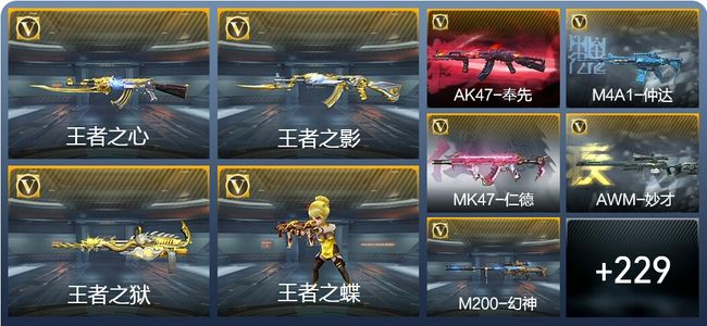 穿越火线：枪战王者V7 18王者武器 263英雄武器 410万化 枪圣SS