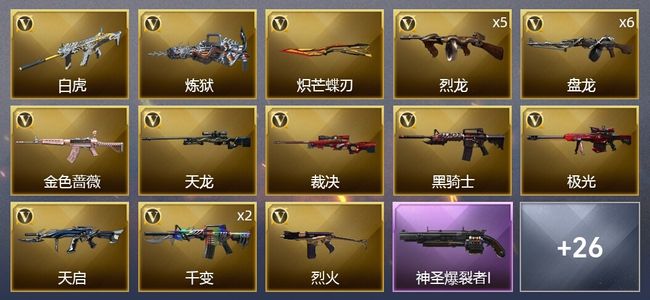 穿越火线（CF）50V武器 7皮肤 可排位 专家