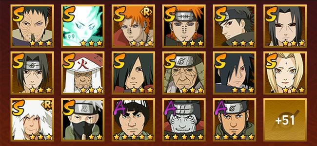 火影忍者V14 18S忍 50A忍 213忍 2480S碎片 25通灵 1000W战力 前10名 影级