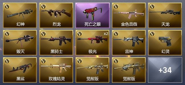 穿越火线（CF）1王者武器 1炫金武器 57V武器 1V角色 17皮肤 可排位