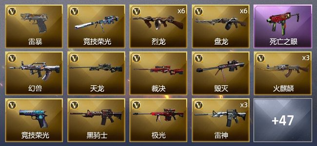 穿越火线（CF）5王者武器 3炫金武器 84V武器 4V角色 15皮肤 可排位 枪王