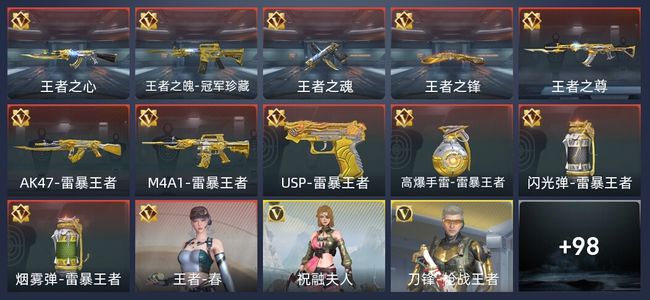 穿越火线：枪战王者11王者 108英雄武器 4英雄角色 159万化 大师S