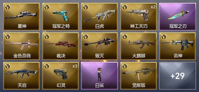 穿越火线（CF）2王者武器 59V武器 1V角色 12皮肤 可排位 枪王