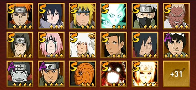 火影忍者V9 16S忍 32A忍 165忍 1986S碎片 18通灵 800W战力 前1000名 上忍