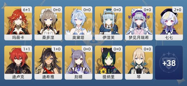 原神30黄 23角色黄 7武器黄 13五星角色 5五星武器 男主 57级