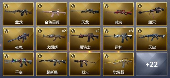 穿越火线（CF）1王者武器 39V武器 1V角色 10皮肤 可排位 新锐