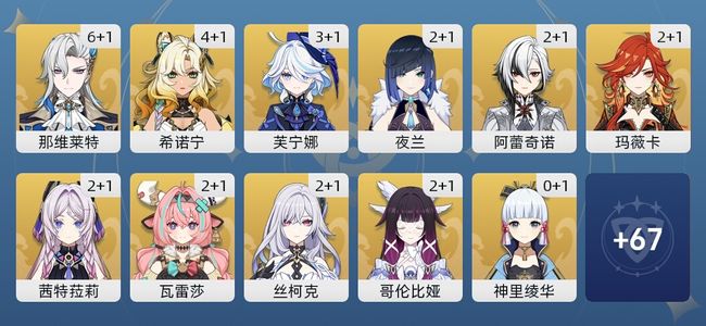 原神105黄 82角色黄 23武器黄 33五星角色 23五星武器 男主 60级