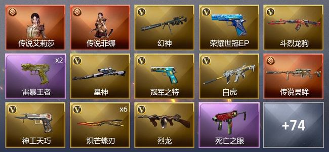 穿越火线（CF）2传说角色 2传说武器 13王者武器 2炫金武器 63V武器 9V角色 31皮肤 可排位 传奇
