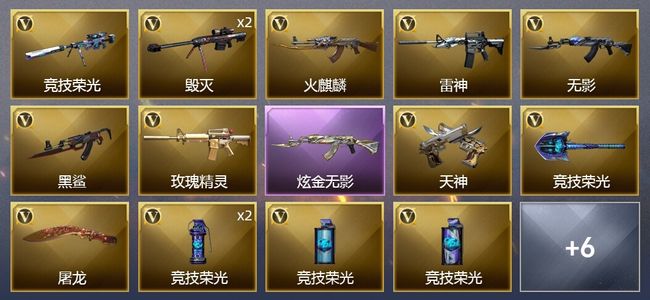 穿越火线（CF）1炫金武器 16V武器 2V角色 3皮肤 可排位 传奇