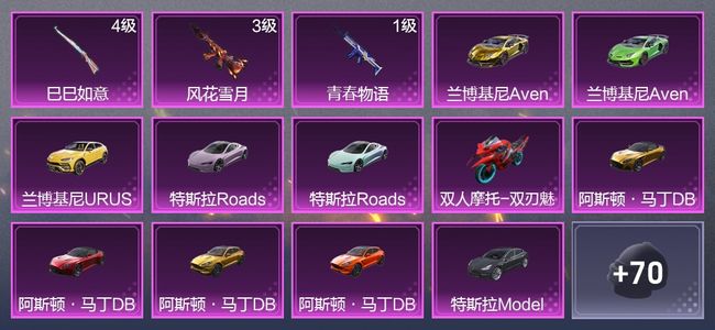 和平精英12载具 3升级枪 7粉装 41枪皮 25套装 31115热力 3印记