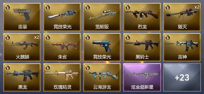 穿越火线（CF）1炫金武器 35V武器 1V角色 12皮肤 可排位 传奇