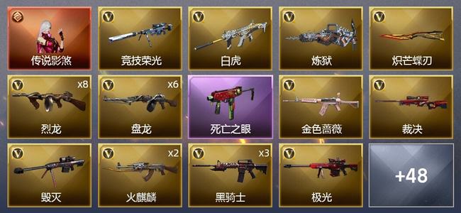穿越火线（CF）1传说角色 1王者武器 67V武器 8V角色 11皮肤 不可排位 专家