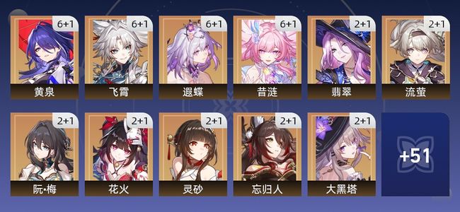 崩坏：星穹铁道161黄 120角色黄 41光锥黄 40五星角色 34五星光锥 70级 女主