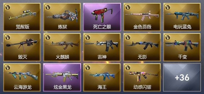 穿越火线（CF）2王者武器 1炫金武器 48V武器 29V角色 18皮肤 可排位