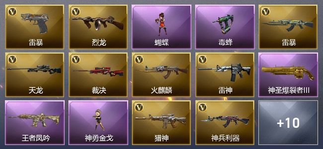 穿越火线（CF）1传说武器 4王者武器 36V武器 9V角色 6皮肤 可排位