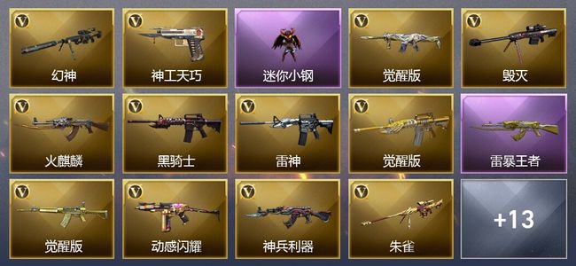 穿越火线（CF）12王者武器 38V武器 13V角色 7皮肤 可排位