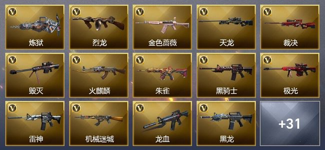 穿越火线（CF）11王者武器 8炫金武器 85V武器 6V角色 11皮肤 可排位